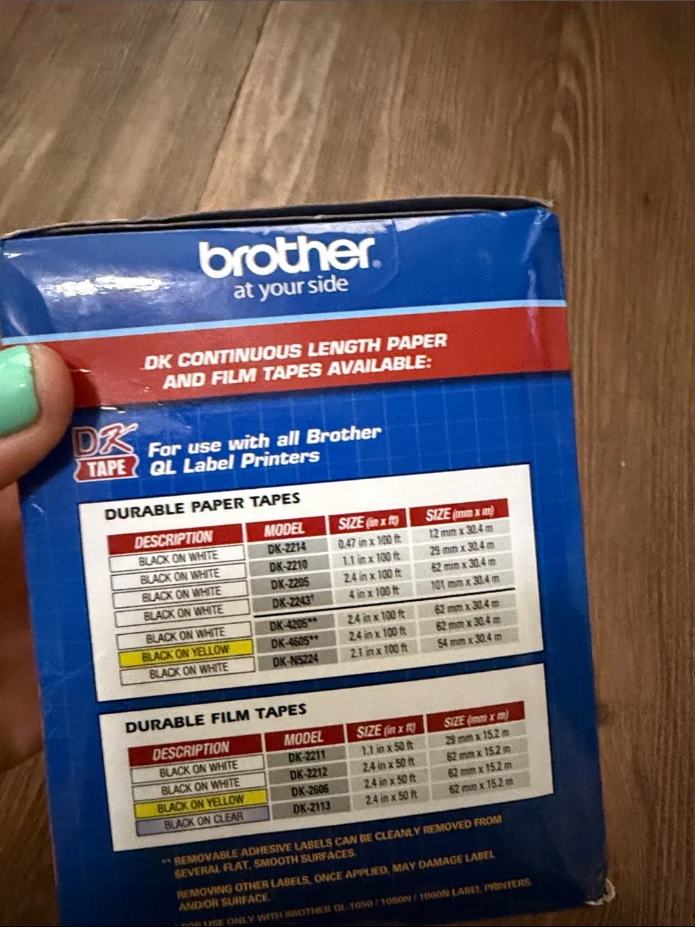BROTHER Genuine DK-2113 Continuous Lenght Black on Clear Film Tape for Brother Q
